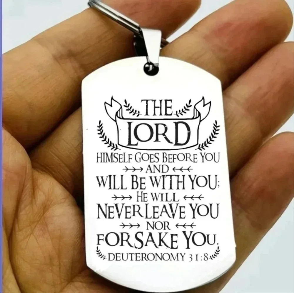 God Jesus Lord Cross Stainless Steel Keychain